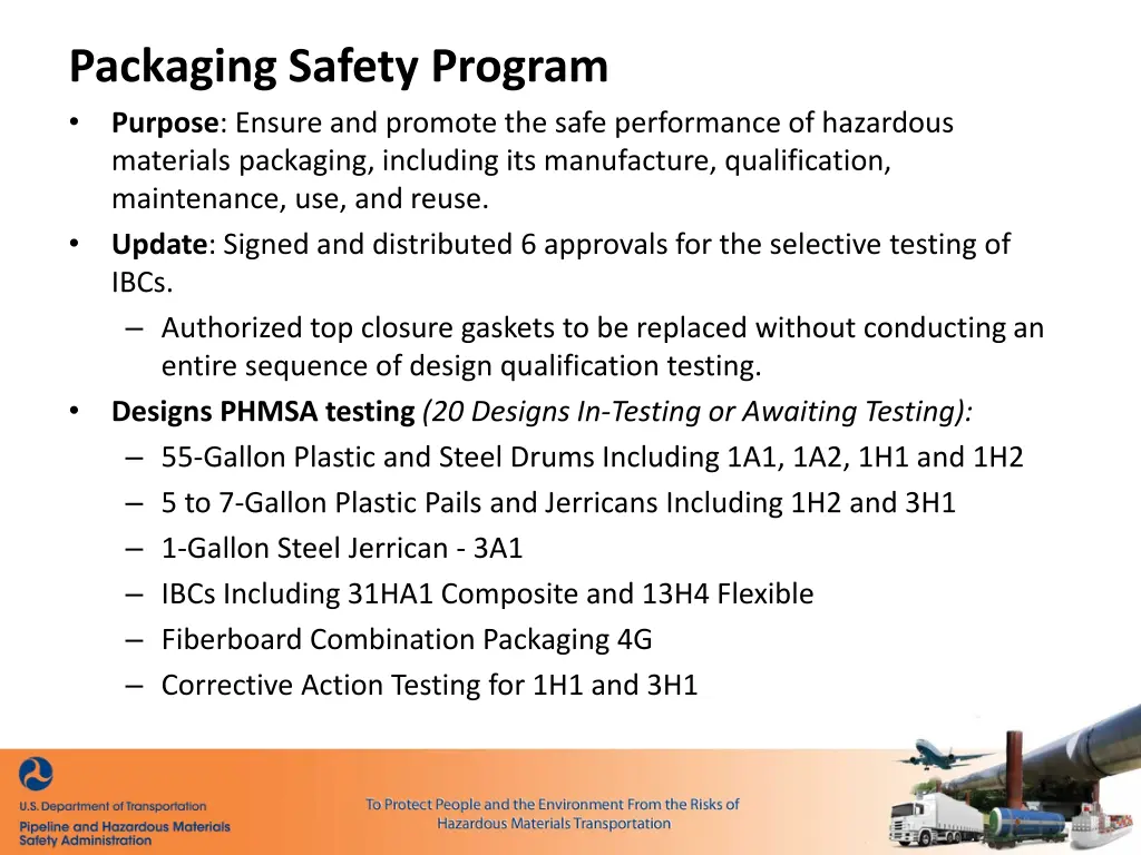 packaging safety program purpose ensure