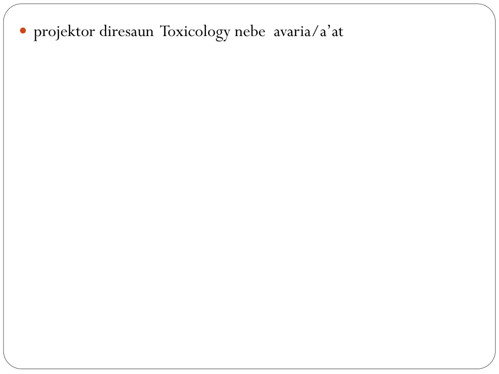 projektor diresaun toxicology nebe avaria a at