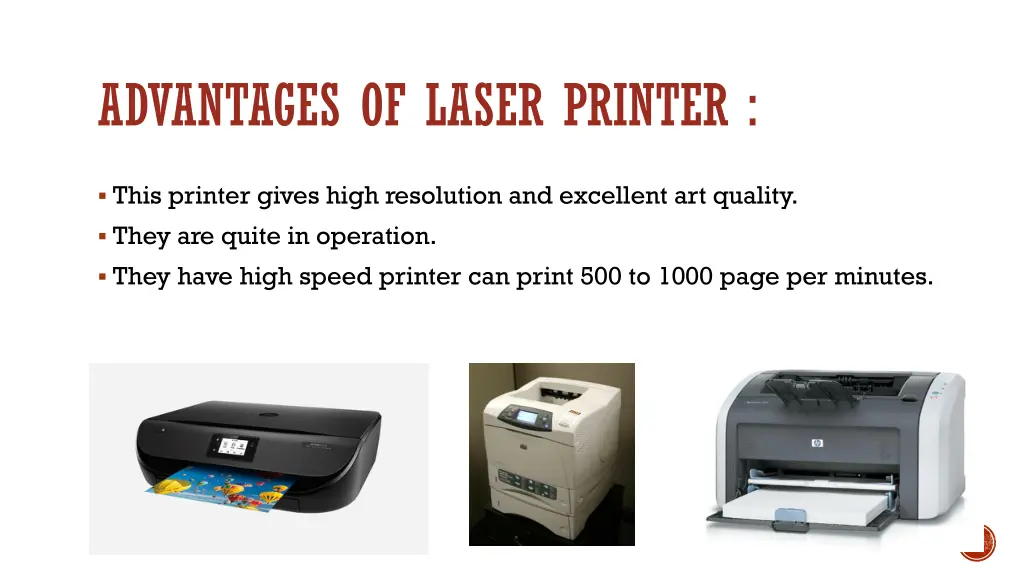 advantages of laser printer