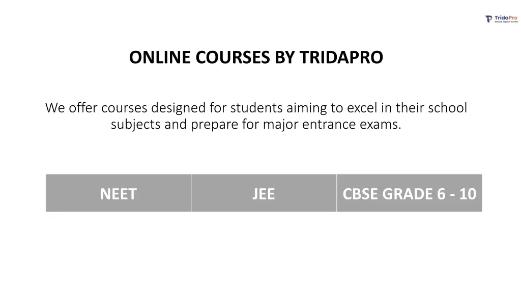 online courses by tridapro