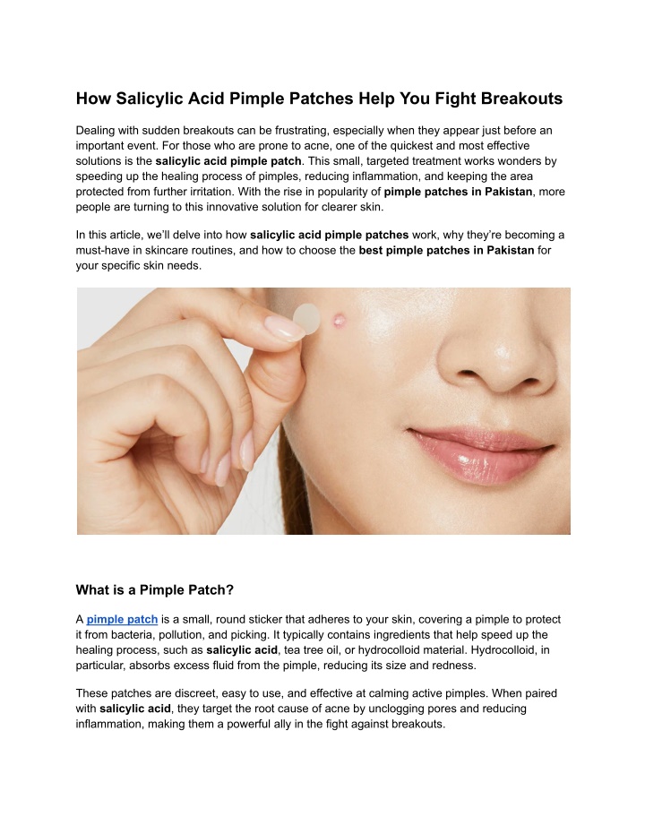 how salicylic acid pimple patches help you fight