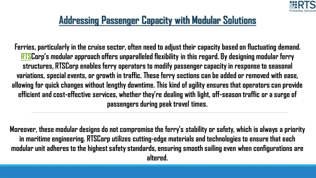 addressing passenger capacity with modular