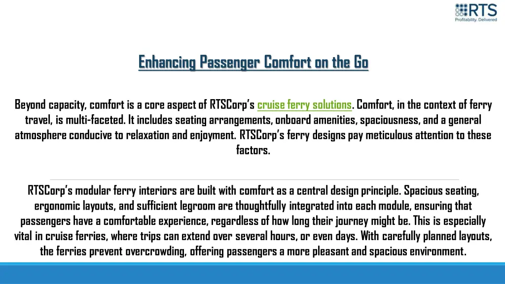 enhancing passenger comfort on the go