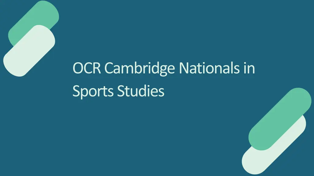 ocr cambridge nationals in sports studies