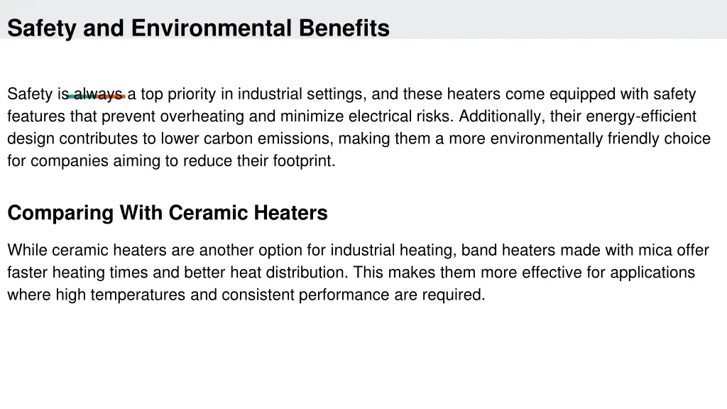 safety and environmental benefits