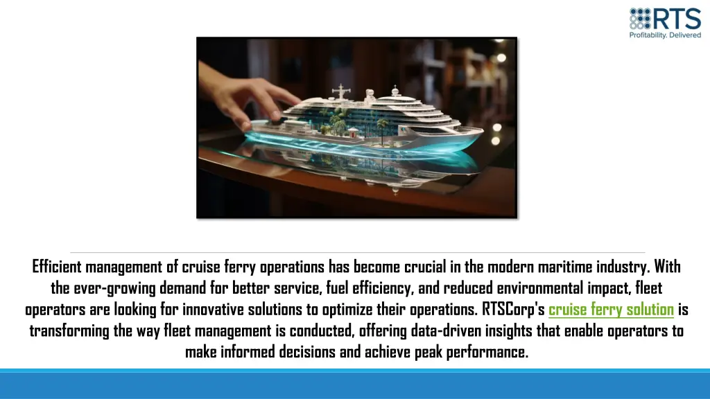 efficient management of cruise ferry operations