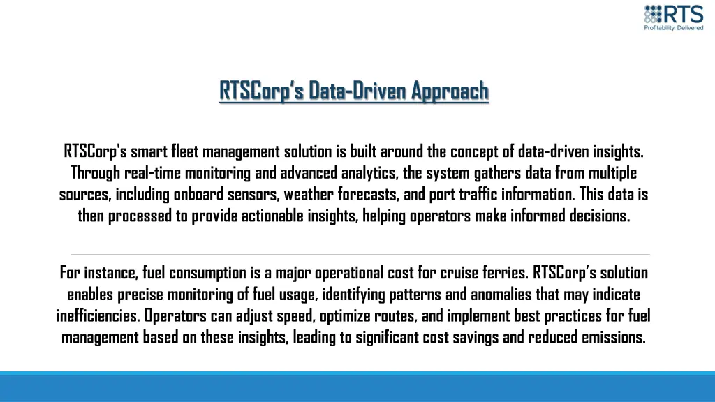 rtscorp s data driven approach