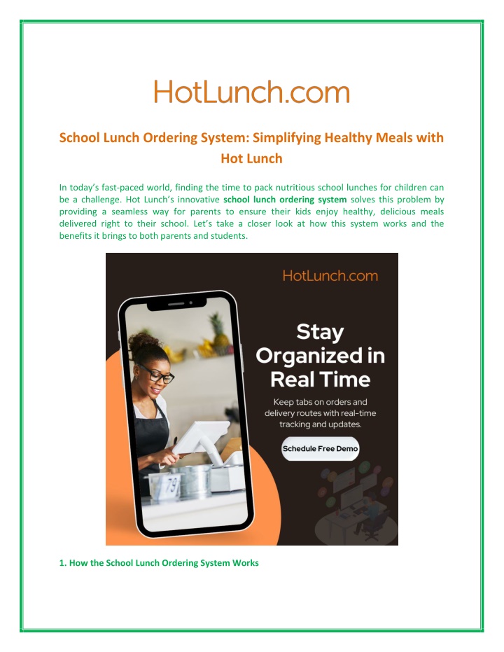 school lunch ordering system simplifying healthy