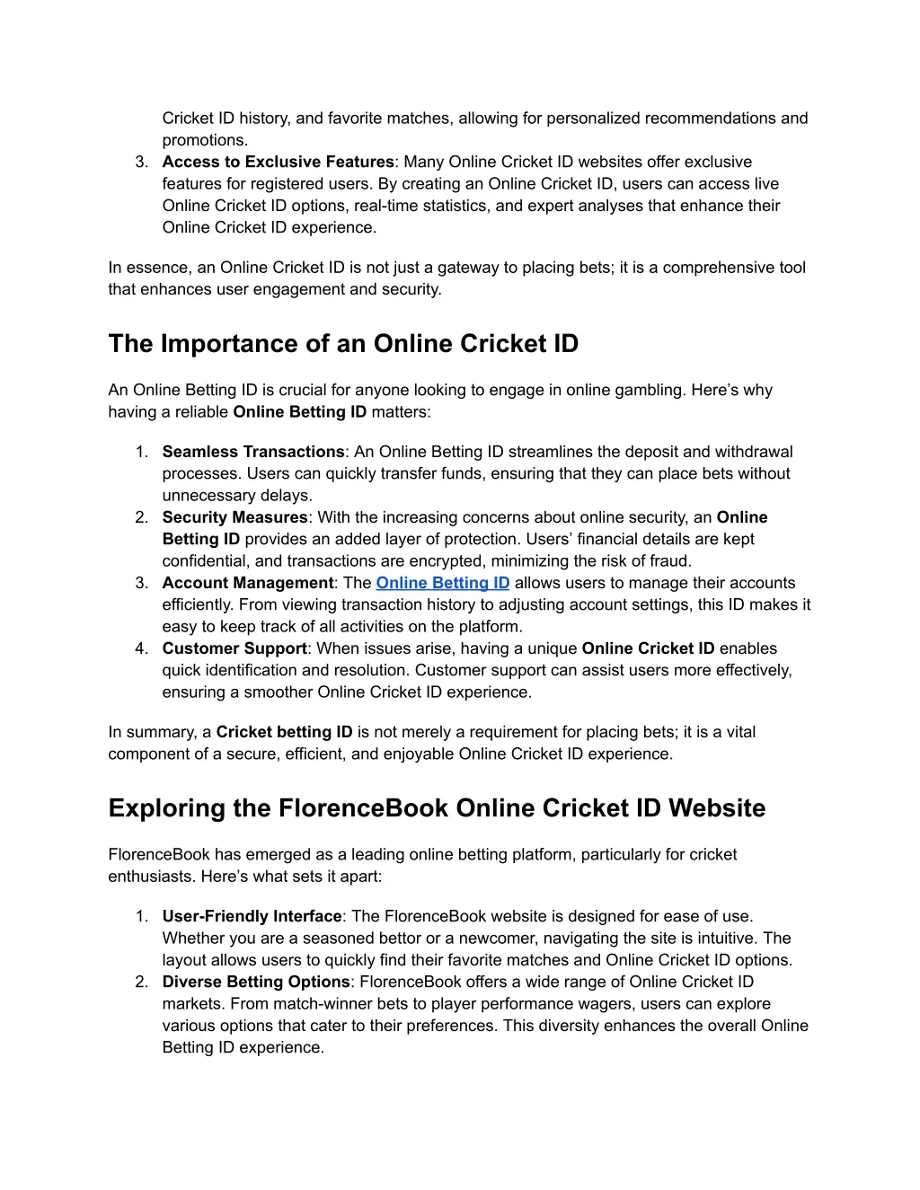 cricket id history and favorite matches allowing