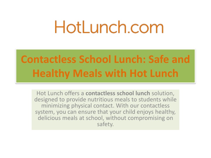 contactless school lunch safe and healthy meals