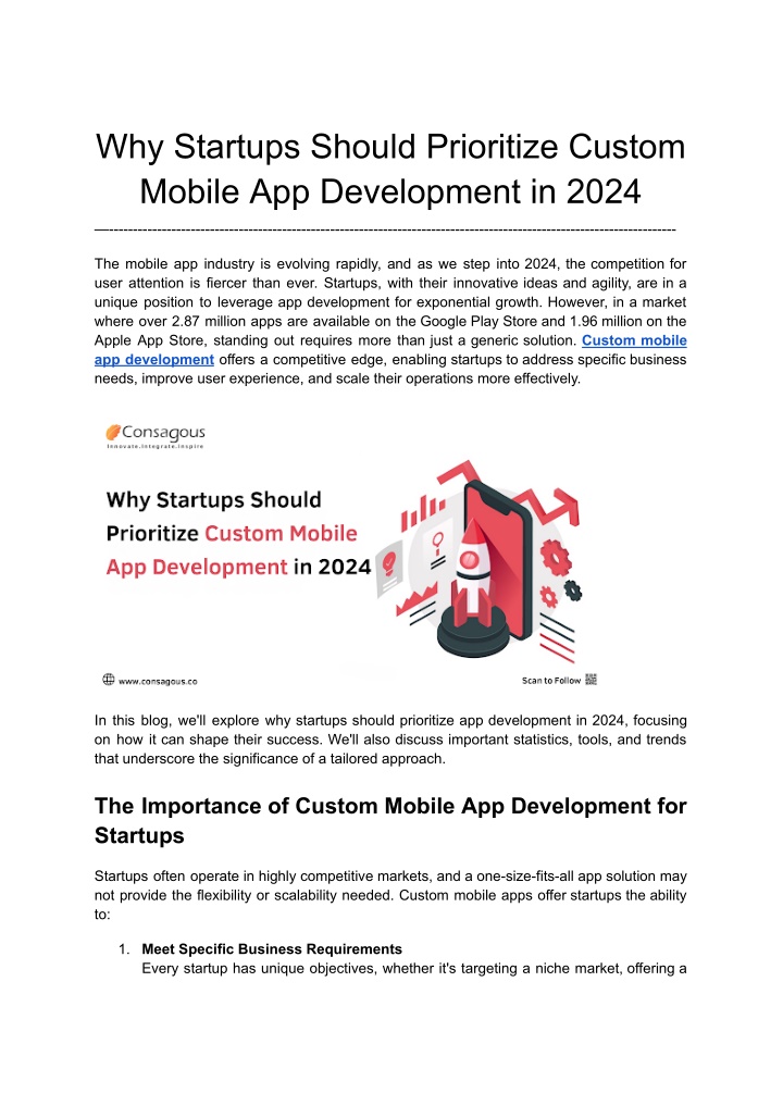 why startups should prioritize custom mobile