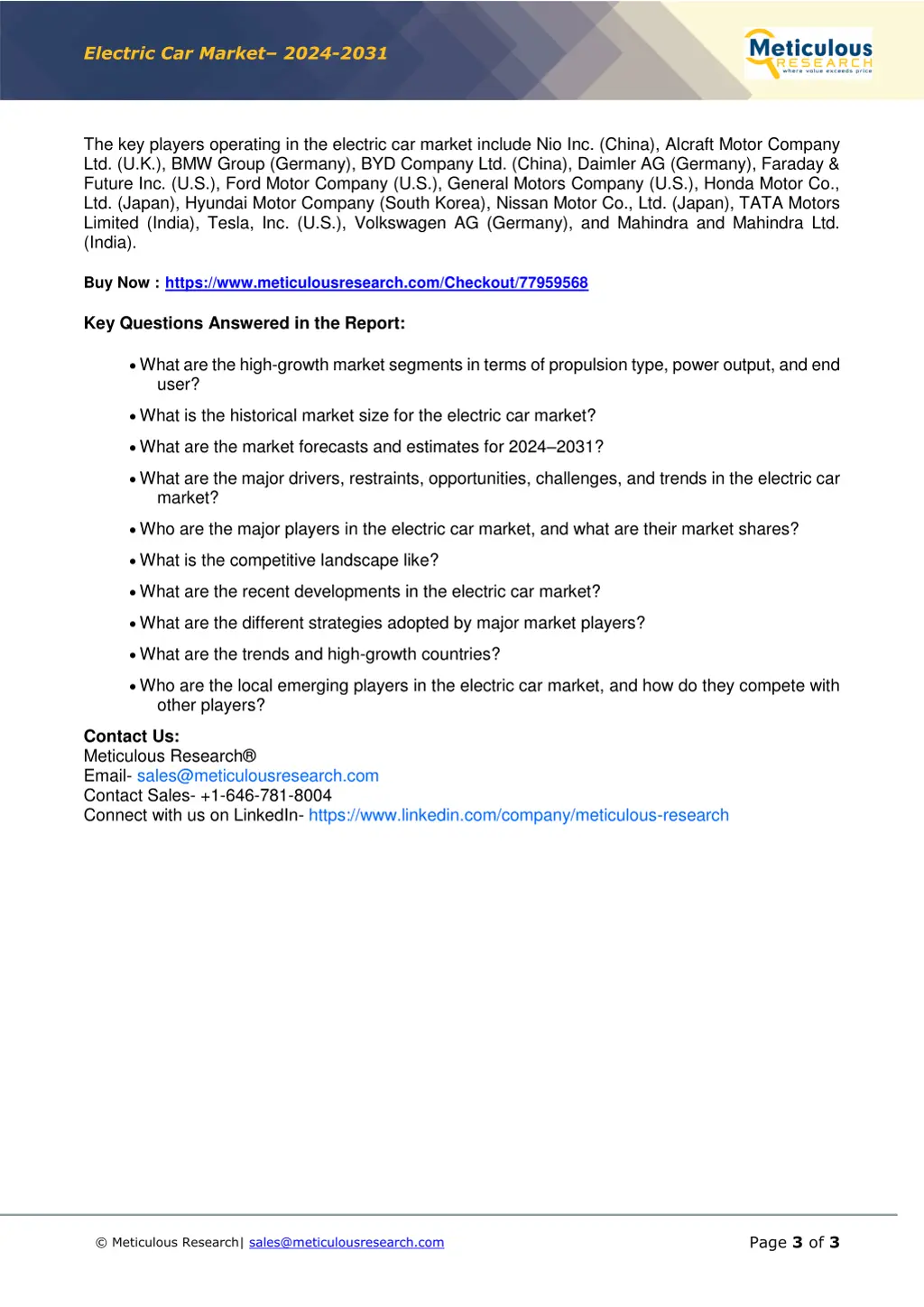 electric car market 2024 2031 2