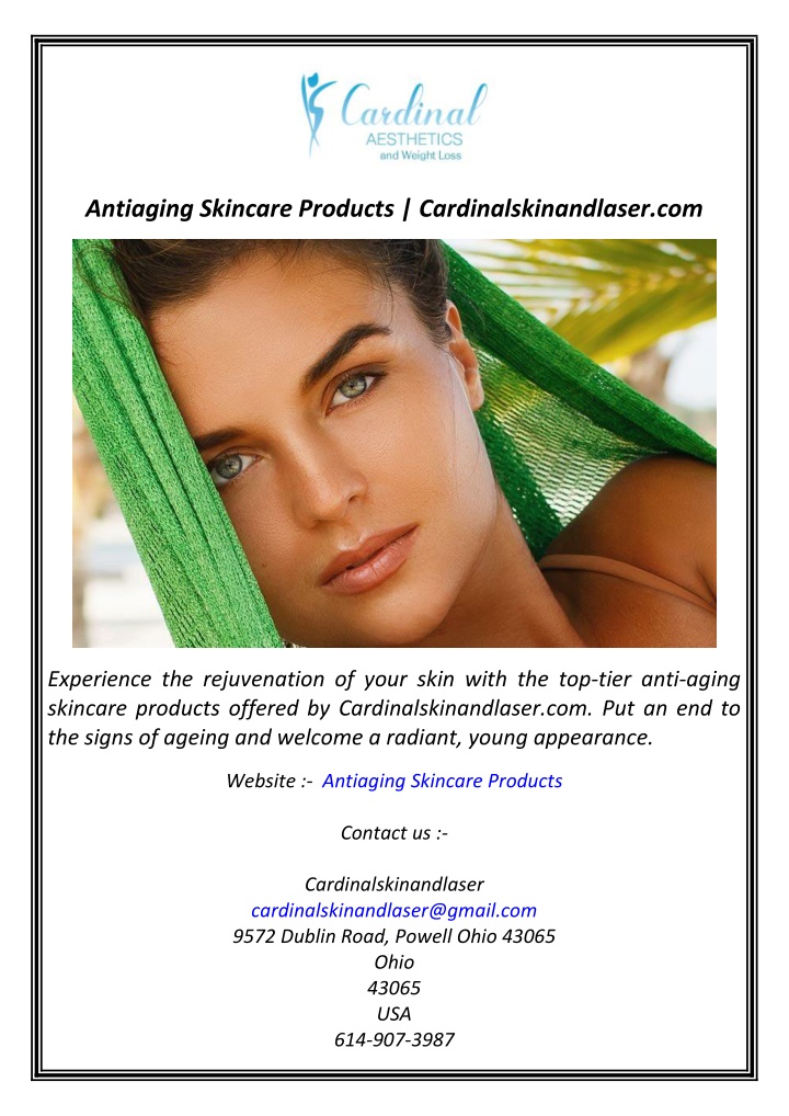 antiaging skincare products cardinalskinandlaser