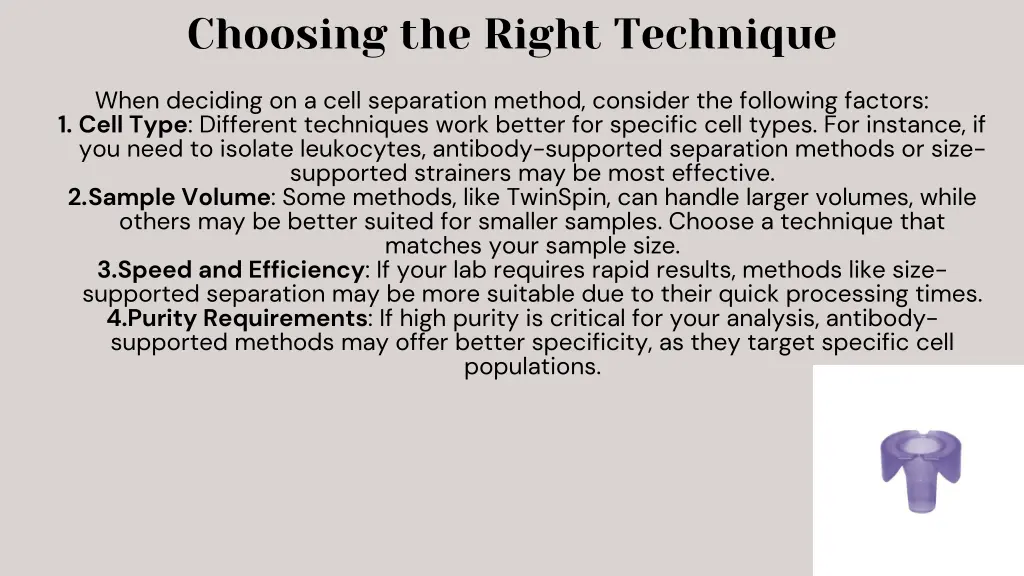 choosing the right technique