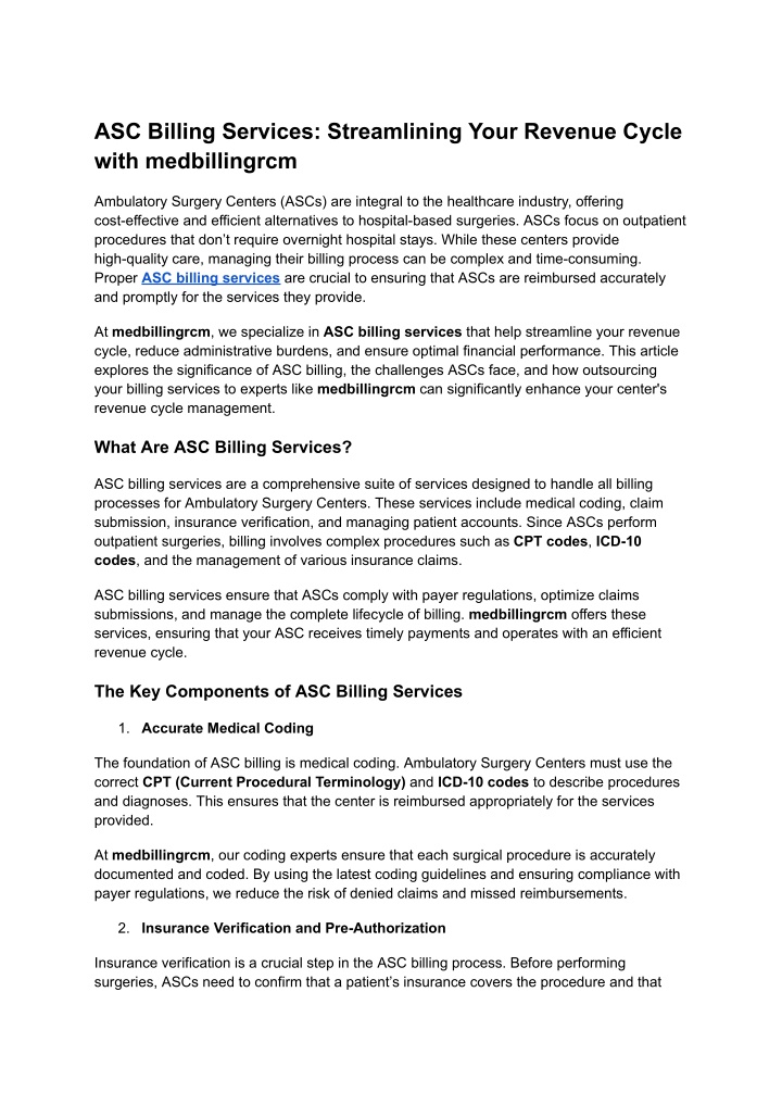 asc billing services streamlining your revenue