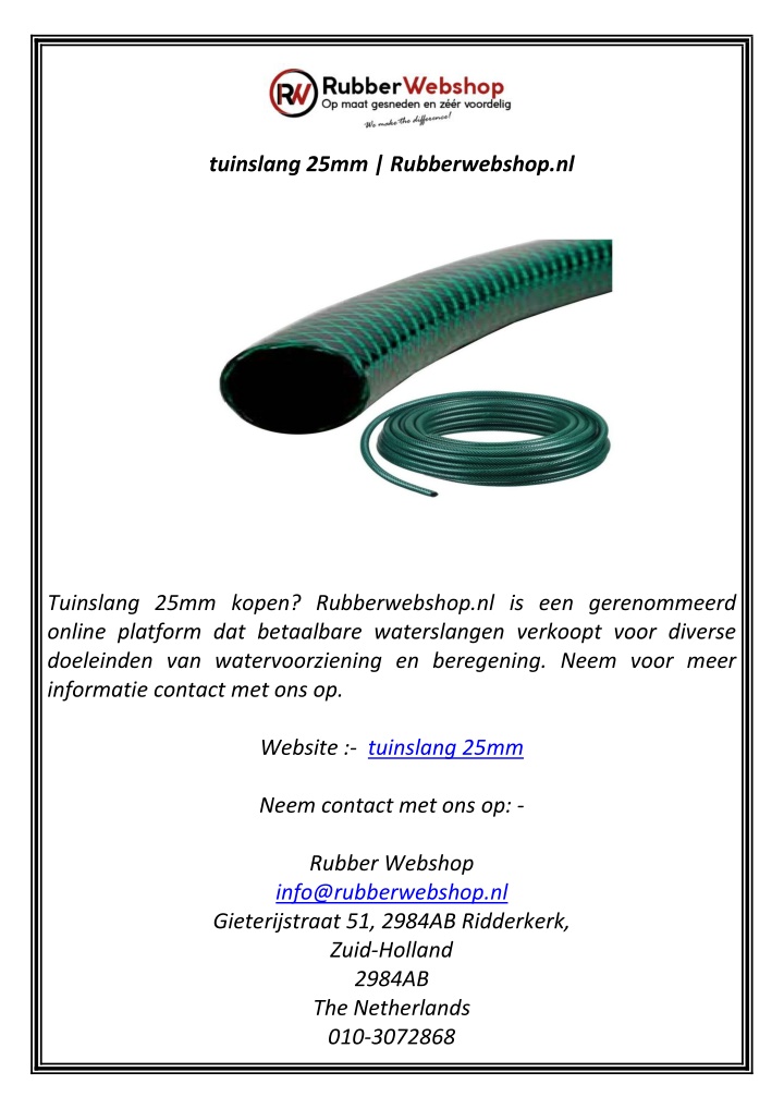 tuinslang 25mm rubberwebshop nl