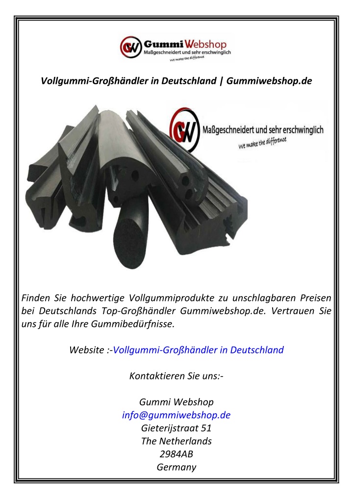 vollgummi gro h ndler in deutschland gummiwebshop