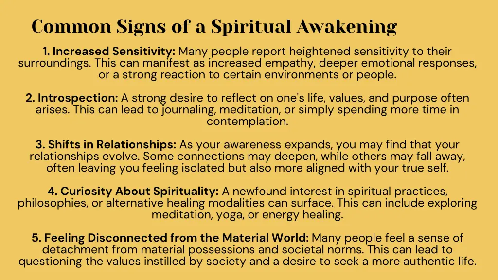 common signs of a spiritual awakening