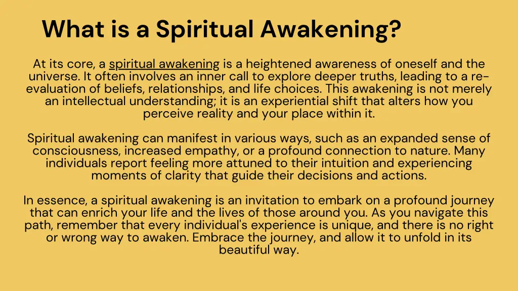 what is a spiritual awakening