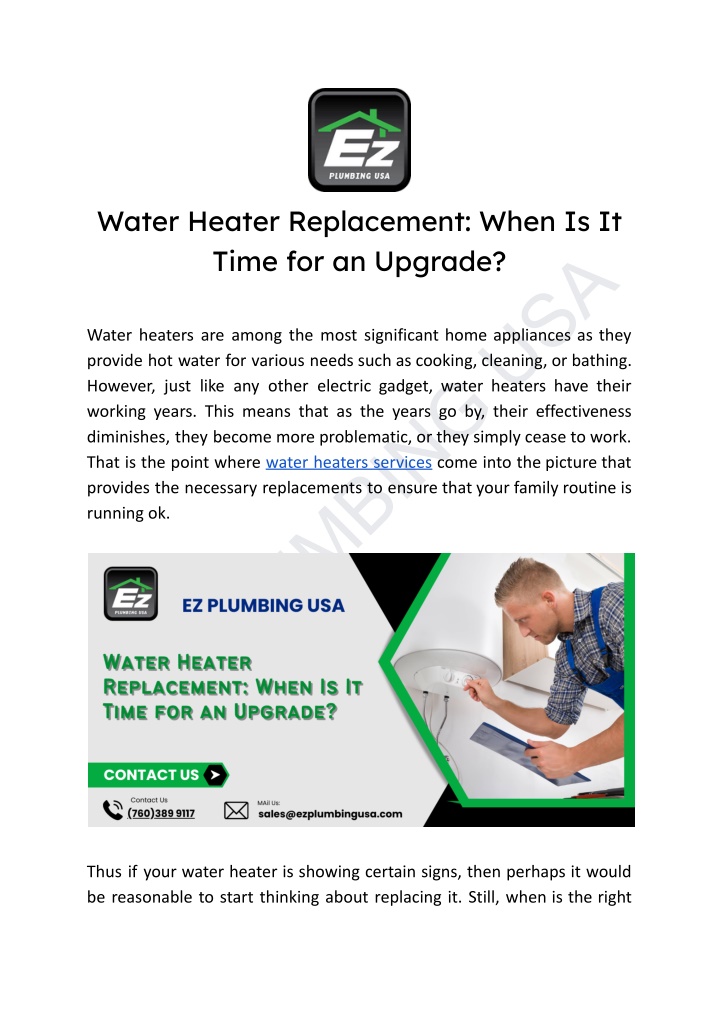 water heater replacement when is it time