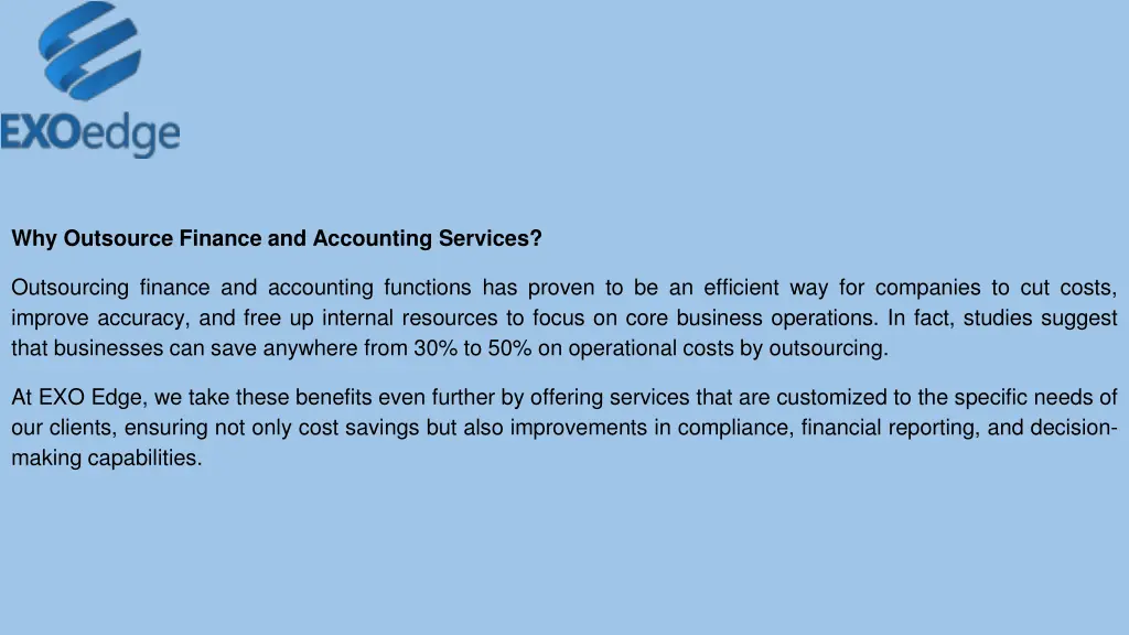 why outsource finance and accounting services