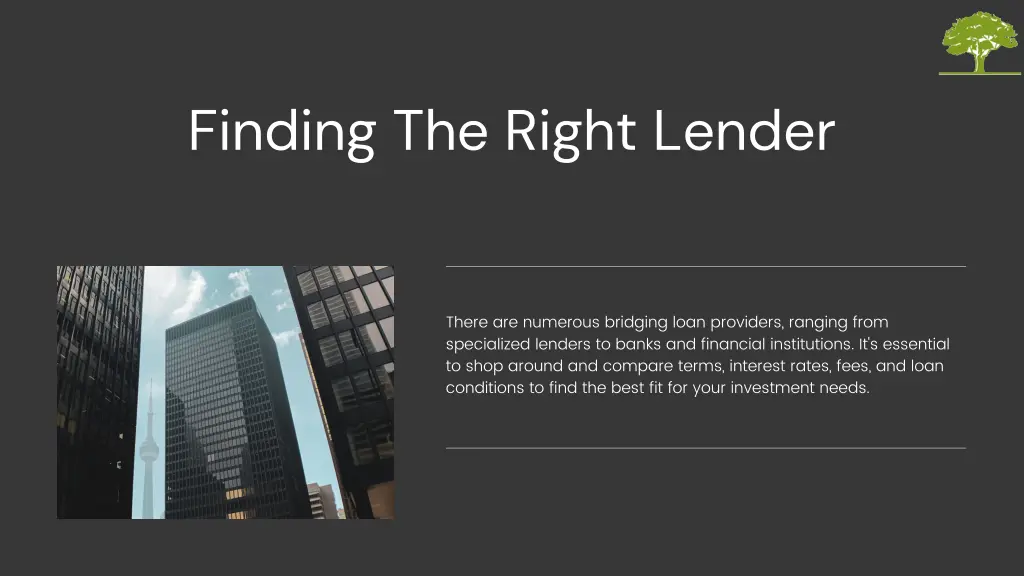 finding the right lender