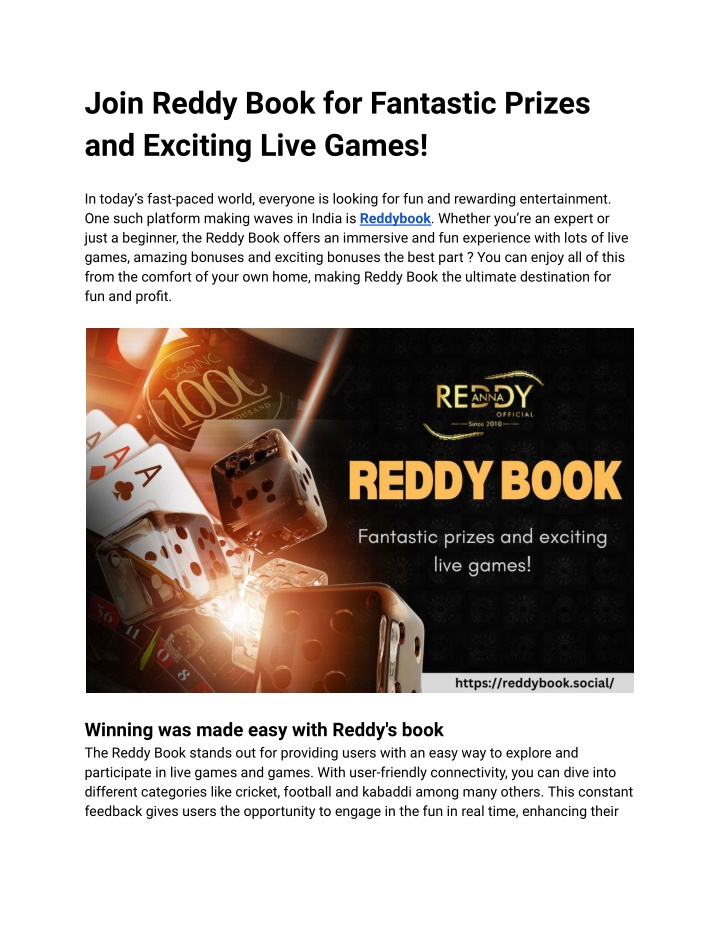 join reddy book for fantastic prizes and exciting