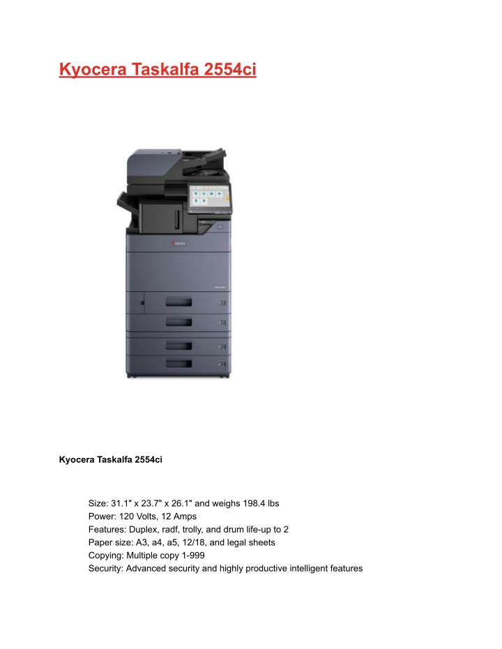 kyocera taskalfa 2554ci