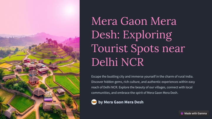 mera gaon mera desh exploring tourist spots near