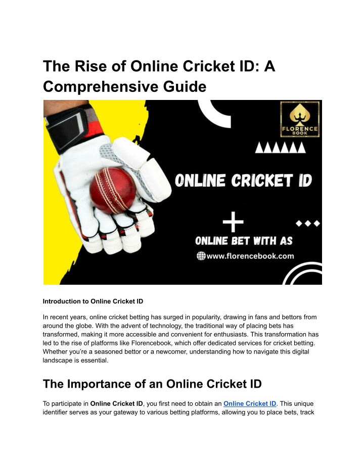 the rise of online cricket id a comprehensive