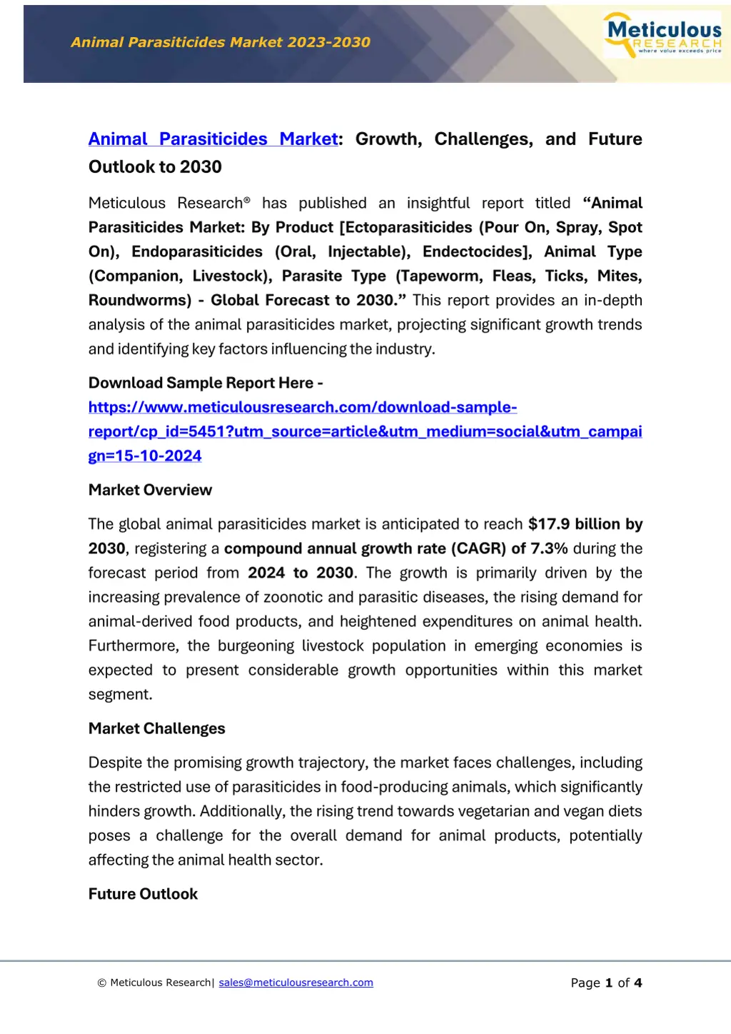 animal parasiticides market 2023 2030