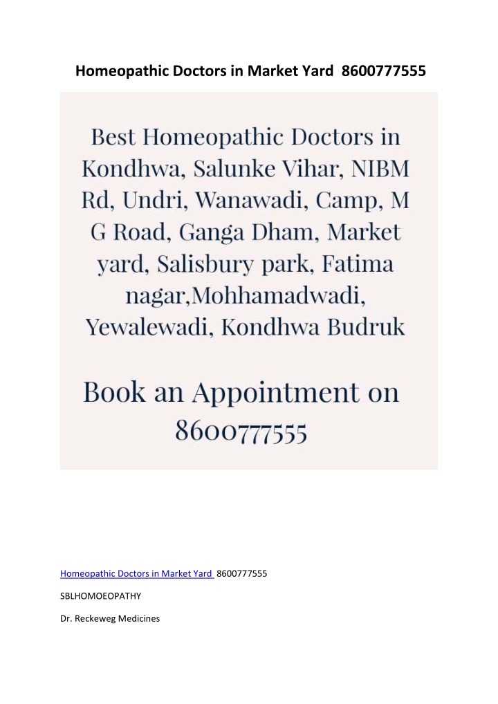 homeopathic doctors in market yard 8600777555