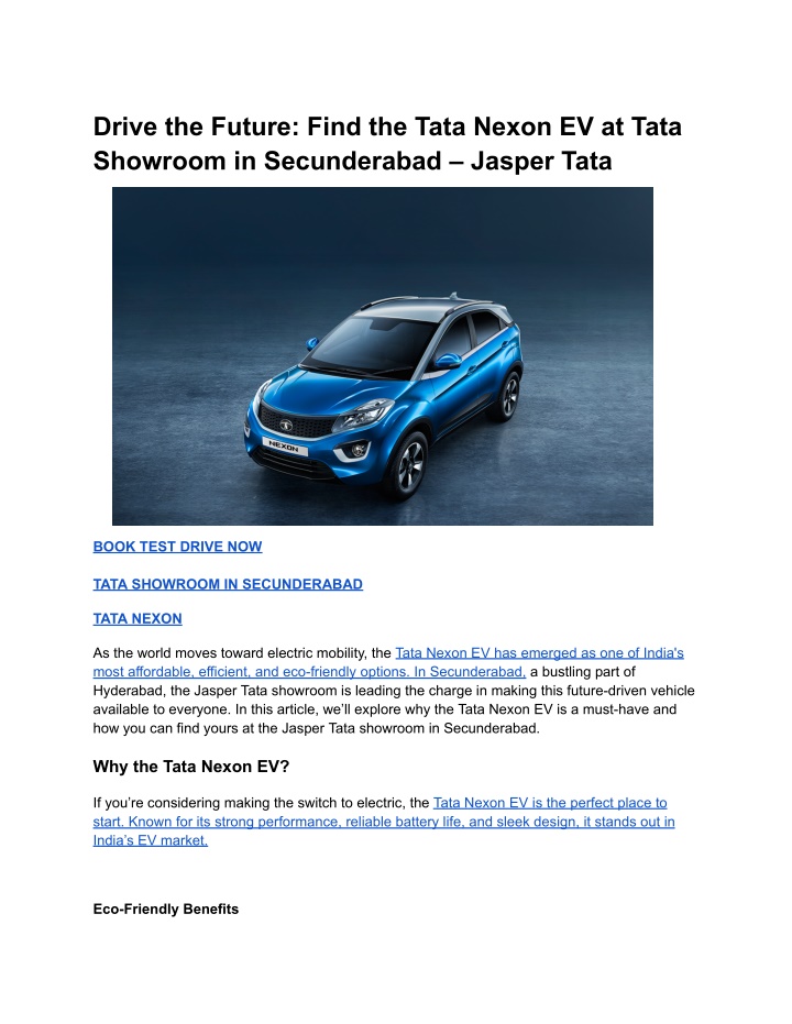 drive the future find the tata nexon ev at tata