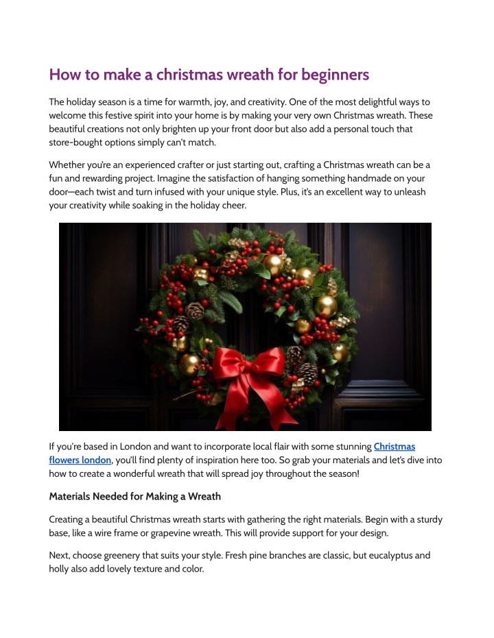 how to make a christmas wreath for beginners