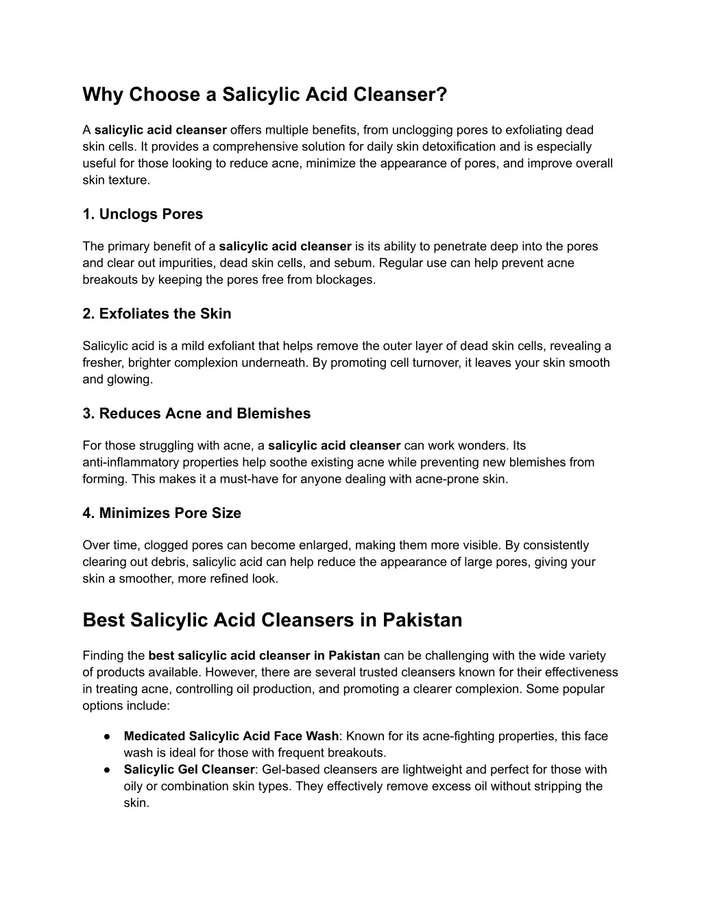 why choose a salicylic acid cleanser