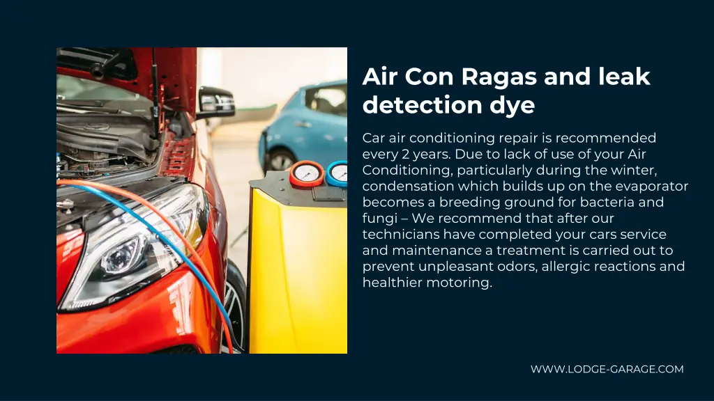 air con ragas and leak detection dye