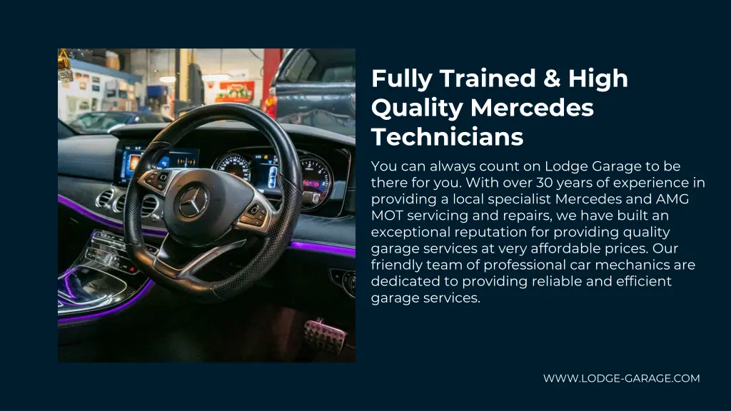 fully trained high quality mercedes technicians