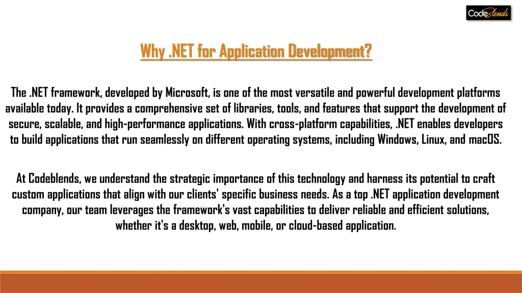 why net for application development