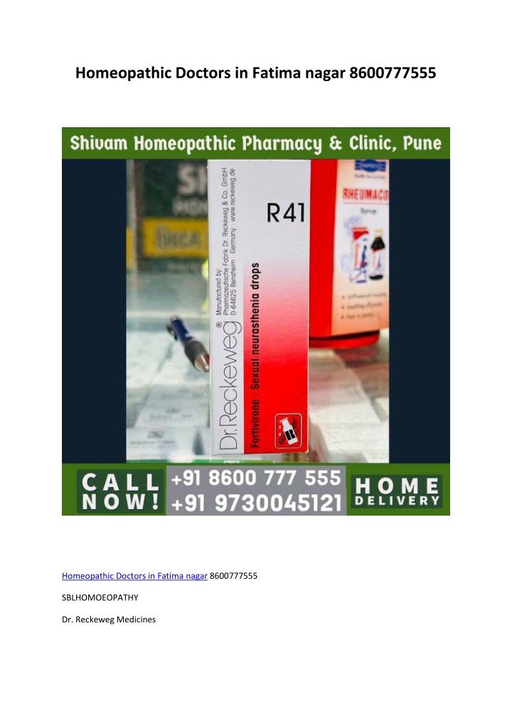 homeopathic doctors in fatima nagar 8600777555