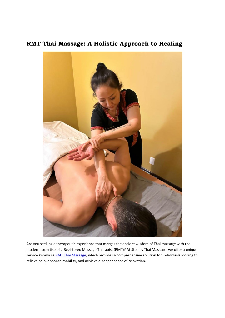 rmt thai massage a holistic approach to healing