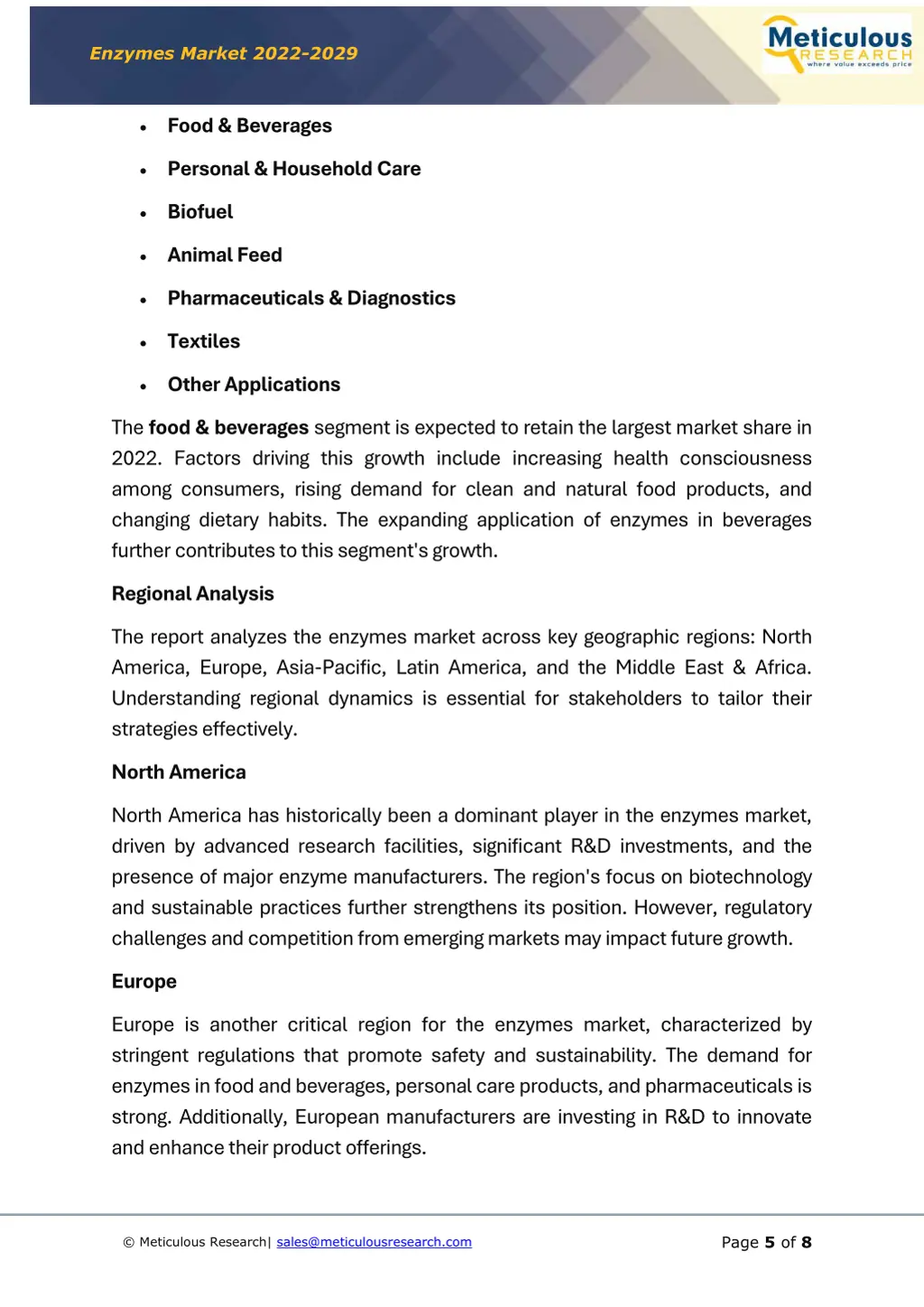 enzymes market 2022 2029 4