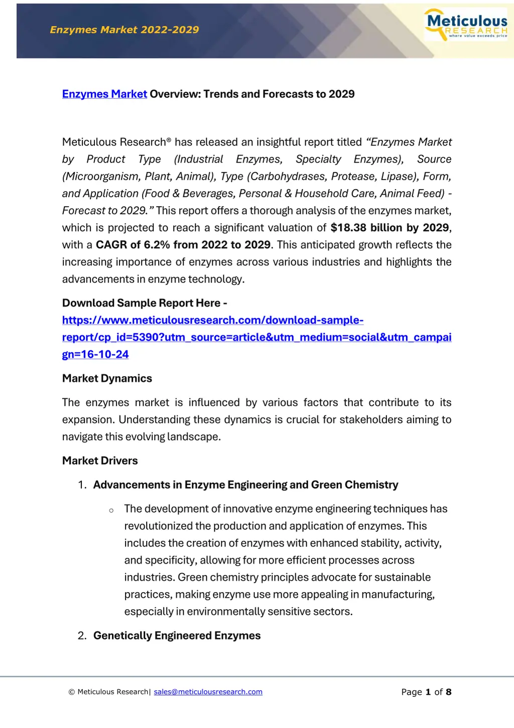 enzymes market 2022 2029