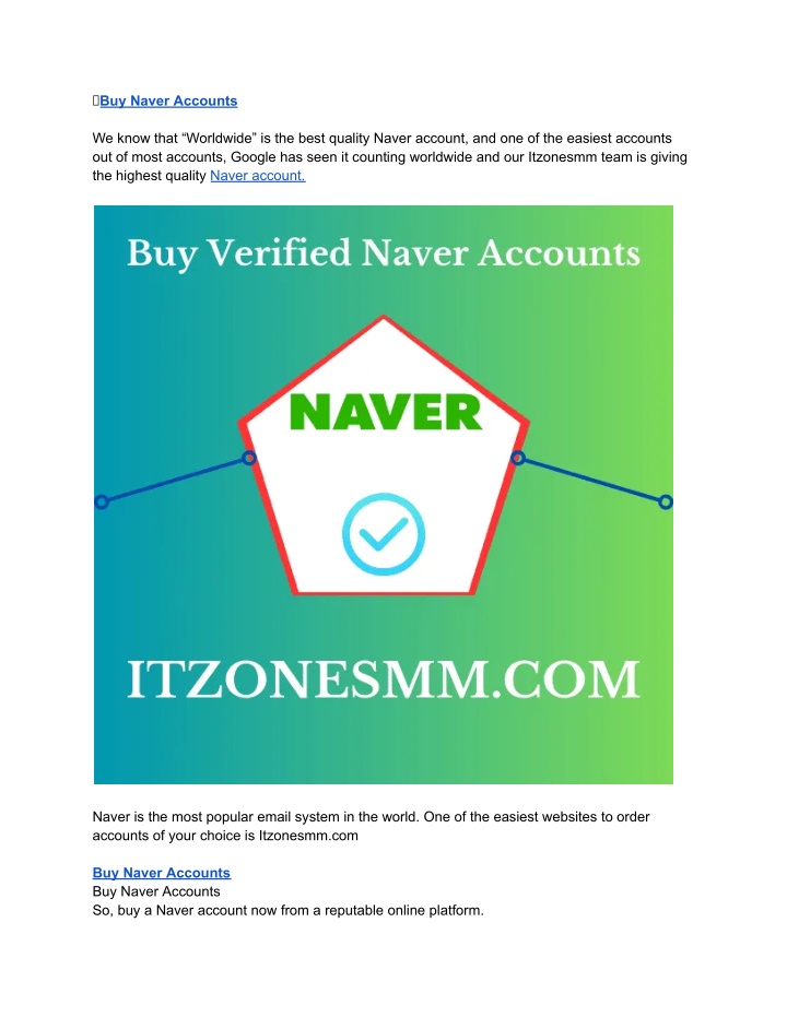 buy naver accounts