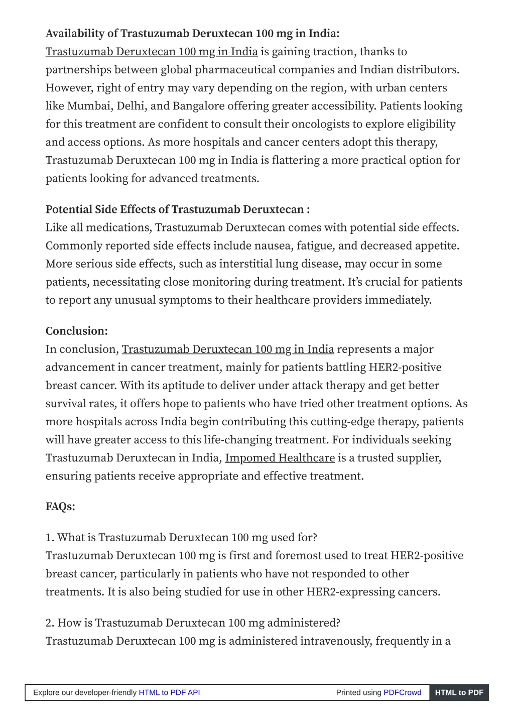 availability of trastuzumab deruxtecan