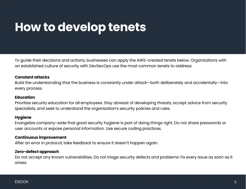 how to develop tenets 1