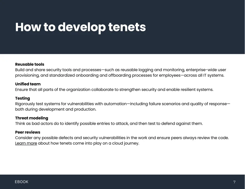 how to develop tenets 2