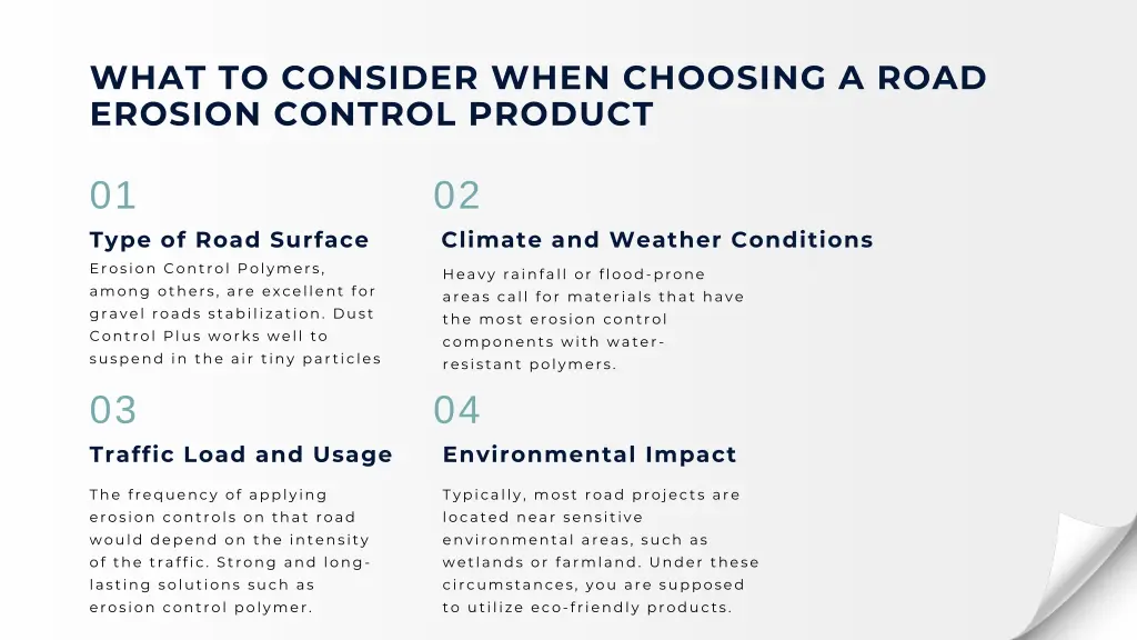 what to consider when choosing a road erosion