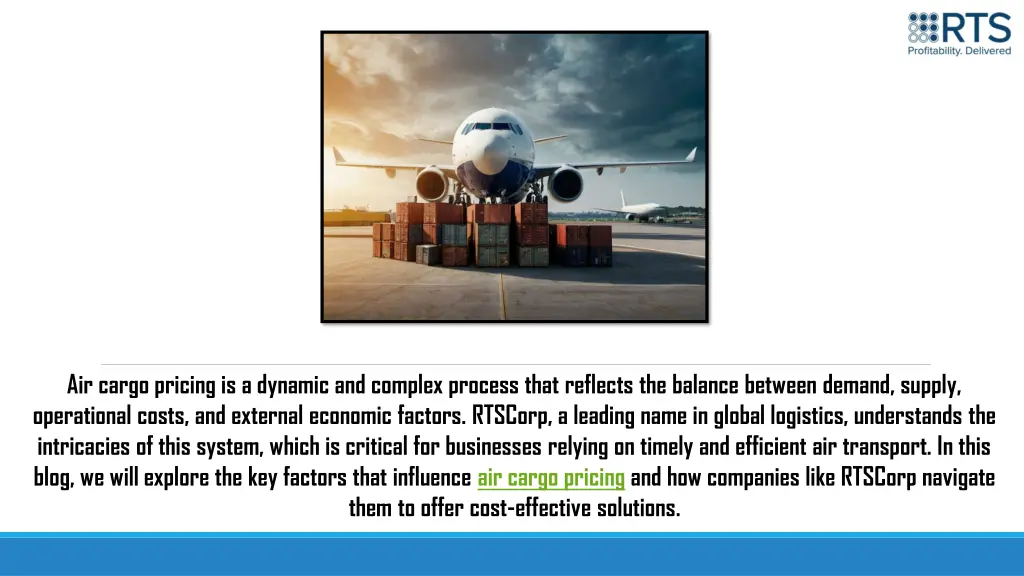 air cargo pricing is a dynamic and complex