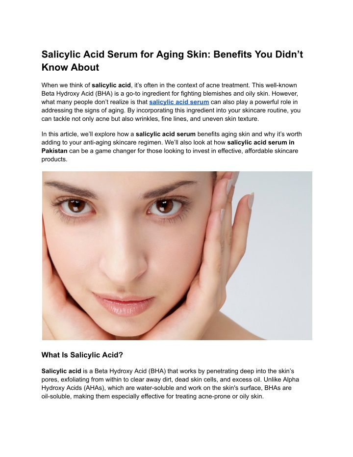 salicylic acid serum for aging skin benefits