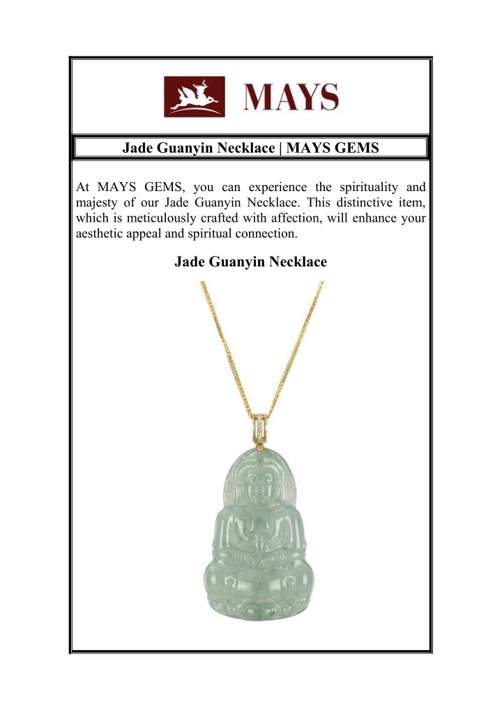 jade guanyin necklace mays gems